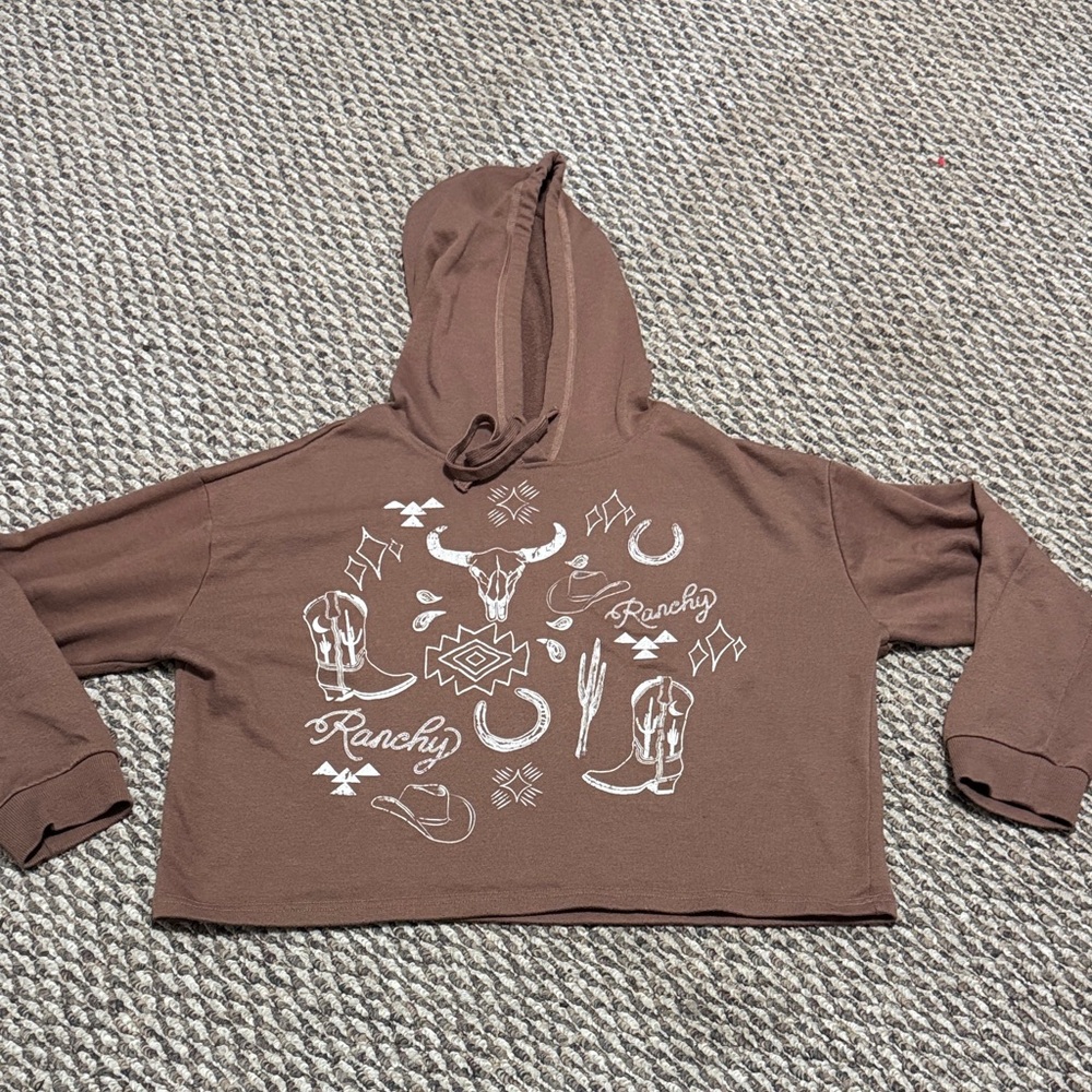 Brown Rock&Roll Denim Ranchy Women's Crop Sweater